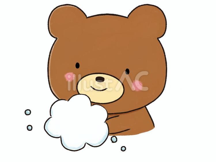手洗いをするくま くま,かわいい,手洗いのイラスト素材