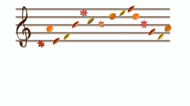 芸術の秋・落ち葉の五線譜3 芸術の秋・落ち葉の五線譜3 落ち葉,枯れ葉,葉,葉っぱ,五線譜,楽譜,メロディー,音符,ト音記号,音楽のイラスト素材