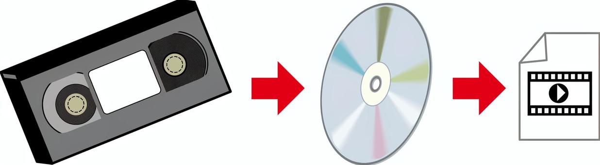 動画データ変換 動画データ変換 動画,データ,変換,ビデオテープ,vhs,dvd,複製,アナログ,デジタル,映像のイラスト素材