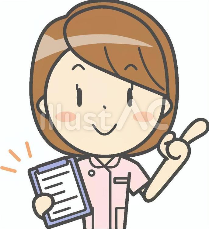 wo看護師aL51a喜1aシ 女性,看護師,メモのイラスト素材