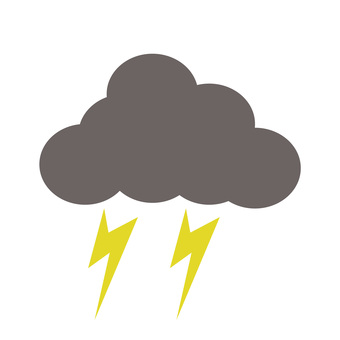 雷のイラスト 雷,稲妻,雲,天気,嵐,雷雨,曇り,気象,自然,電気のイラスト素材