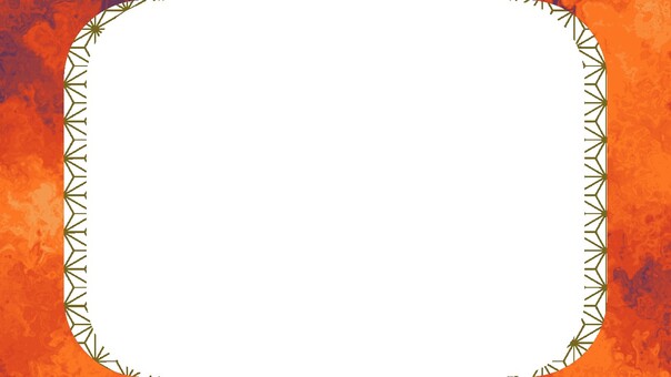 オレンジマーブルと鱗文の角丸枠 マーブル,動画フレーム,youtube,和柄,鱗,オレンジ,赤,茶色,フレーム,背景のイラスト素材