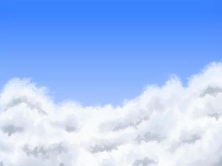 雲の上 雲,空,雲海,青空,天国,ふわふわ,もくもく,飛行,飛ぶ,きれいのイラスト素材