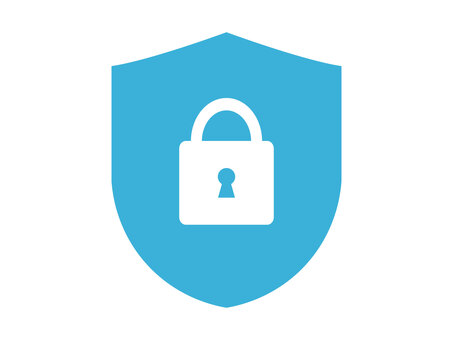 セキュリティ（鍵・シールド型・青） セキュリティ,ガード,安全,鍵,アイコン,インターネット,ネットワーク,サイバー,クラウド,デジタルのイラスト素材