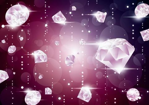 光の雫と紫色のダイヤモンドの背景素材 ダイヤモンド,宝石,結晶,光,雫,玉ボケ,背景のイラスト素材
