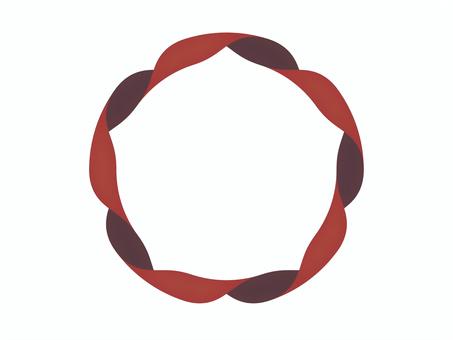 リボンのフレーム（ねじれ・円・太）01 リボン,フレーム,枠,ねじれ,円,マーク,シンプルのイラスト素材