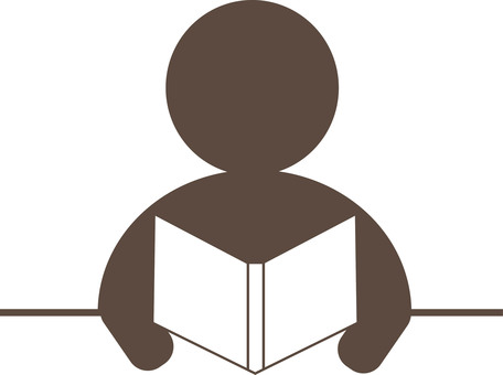 本を読む人　シルエット 読書,本,人,シルエット,ピクトグラム,図書館,図書,図書室,勉強,教科書のイラスト素材