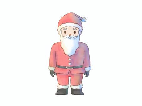 水彩画風サンタクロースのイラスト サンタ,クリスマス,冬,水彩,ほんわか,手描き,優しい,おじいさん,サンタクロース,ひげのイラスト素材