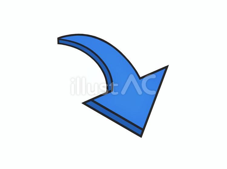 下降トレンドを表す青い矢印のアイコン 矢印,下降トレンド,下降のイラスト素材