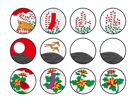 花札7月8月9月 花札,こいこい,和風,和,日本,かるた,花合せ,はなあわせふだ,花かるた,花がるたのイラスト素材