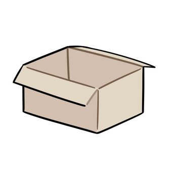 開いた段ボール箱 荷物,引っ越し,段ボール,荷詰め,荷造り,片付け,イラスト,箱,配達,まとめるのイラスト素材
