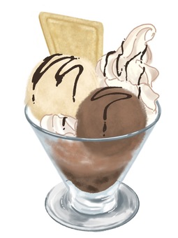 オセロパフェ オセロアイスバニラとチョコ オセロパフェ オセロアイスバニラとチョコ アイス,オセロアイス,チョコのイラスト素材