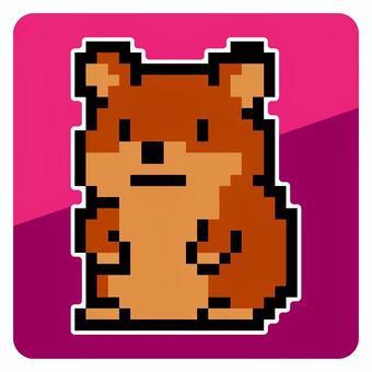 ハムスターのピクセルアートアイコン ハムスター,げっ歯類,動物,哺乳類,かわいい,ドット絵,ピクセルアート,アイコン,シンボル,マークのイラスト素材