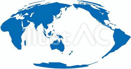 モルワイデ図法世界地図-単純化