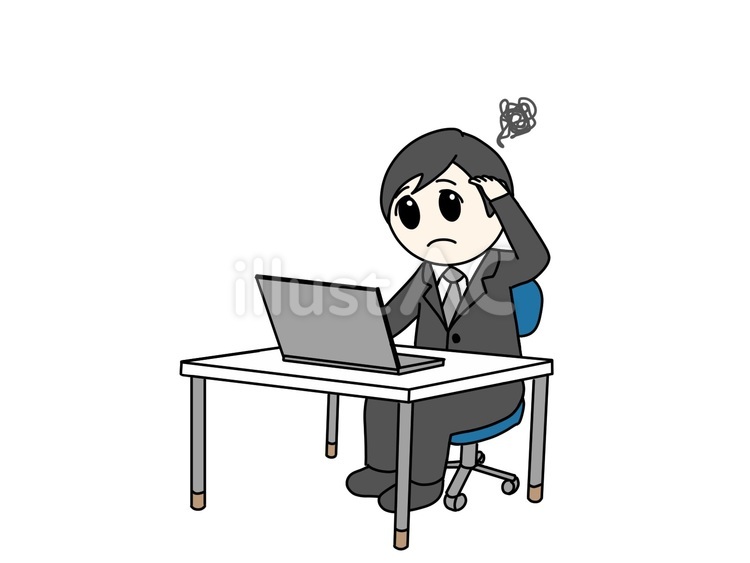悩む男性会社員 会社員,男性,悩むのイラスト素材