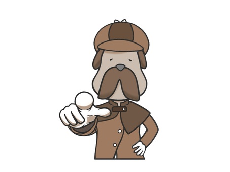 動物(どうぶつ)の犬(イヌ)の探偵 探偵,犬,動物,帽子,仕事,職業,専門職,調査,推理,ミステリーのイラスト素材