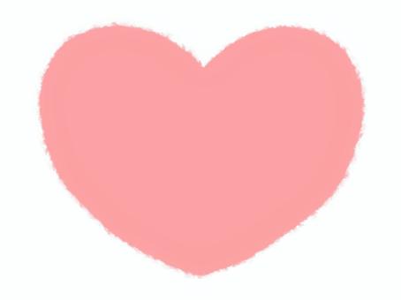 クレヨンタッチの優しいハートのイラスト1 ハート,心,愛,恋,感謝,ピンク,赤,コーラル,マーク,シンボルのイラスト素材