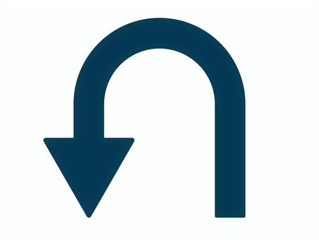 シンプルな矢印（Uターン・左下）01 矢印,uターン,左,アイコン,マーク,シンプルのイラスト素材