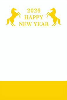 馬のシルエットの午年の年賀状02