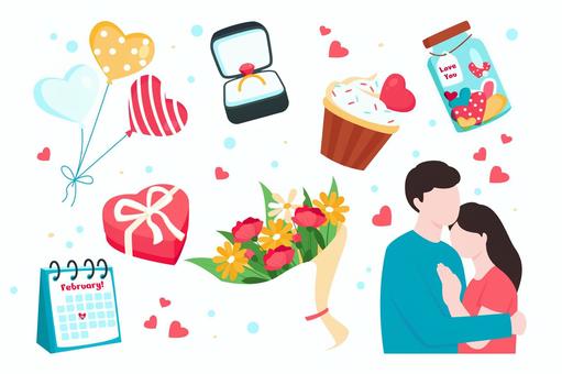 Illustration, valentine, february 14th, a couple, 