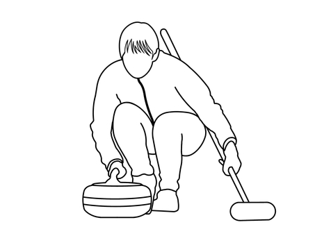 カーリング カーリング,ウインタースポーツ,競技,種目,運動,冬,人,人物,女性,選手のイラスト素材
