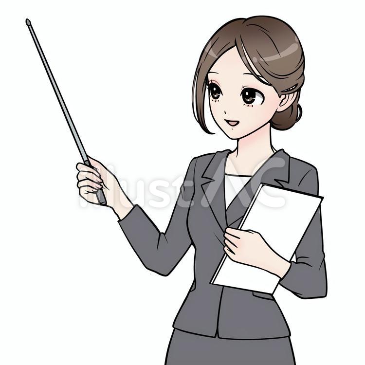説明する女性イラスト - No: 23109317／無料イラスト/フリー素材なら「イラストAC」