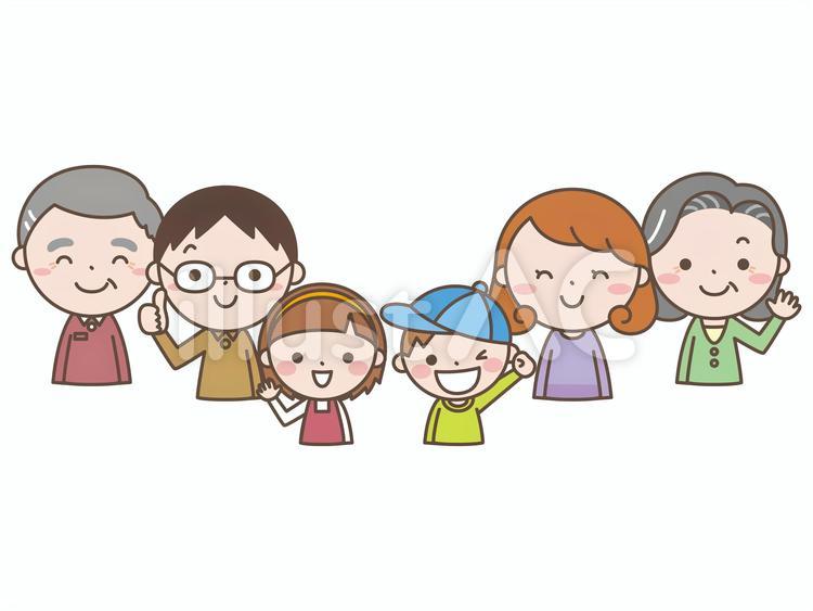 家族三世代3 家族,女性,男性のイラスト素材