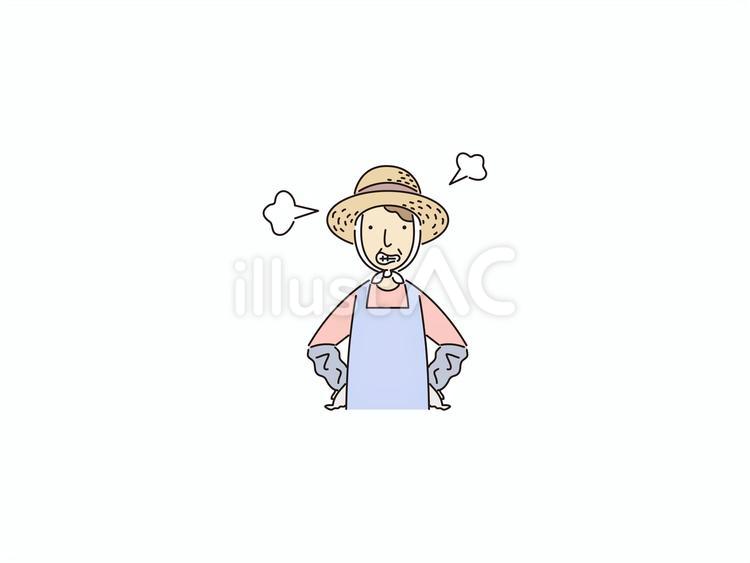 怒るの農夫のおばあさん 怒り,勢い,叱責のイラスト素材