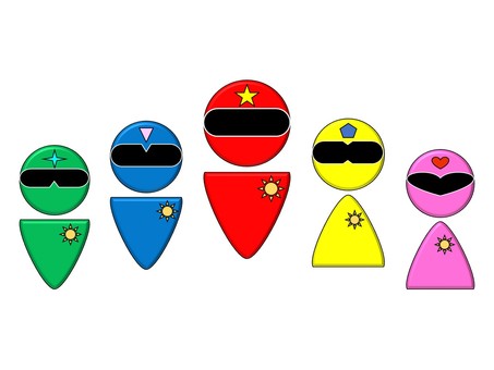 ピクトグラムの戦隊3 ピクトグラムの戦隊3 ピクトグラム,戦隊,ヒーロー,人物,アイコン,赤,青のイラスト素材