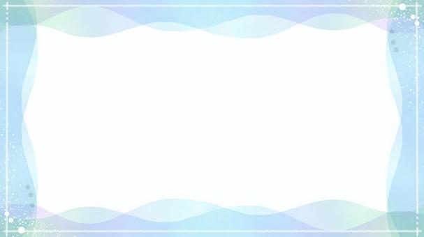 水彩グラデーション波模様枠背景・その6 水彩,背景,ウェーブ,波,ドット,フレーム,にじみ,淡い,カラフル,グラデーションのイラスト素材