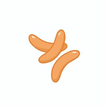 ウィンナーのイメージ ウィンナー,ソーセージ,加工肉,食材,シンプル,手描き,手書き,イラスト,カット,イメージのイラスト素材