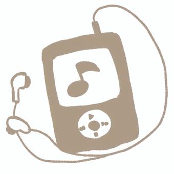 音楽プレーヤーのイラスト プレイヤー,音楽,イヤホン,かわいい,ゆるい,アイコンのイラスト素材