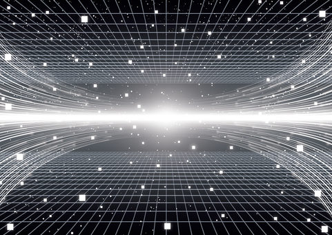 光のエネルギーとデジタル空間の背景素材 デジタル,サイバー,エネルギー,光,曲線,グリッド,空間,スタイリッシュ,背景のイラスト素材