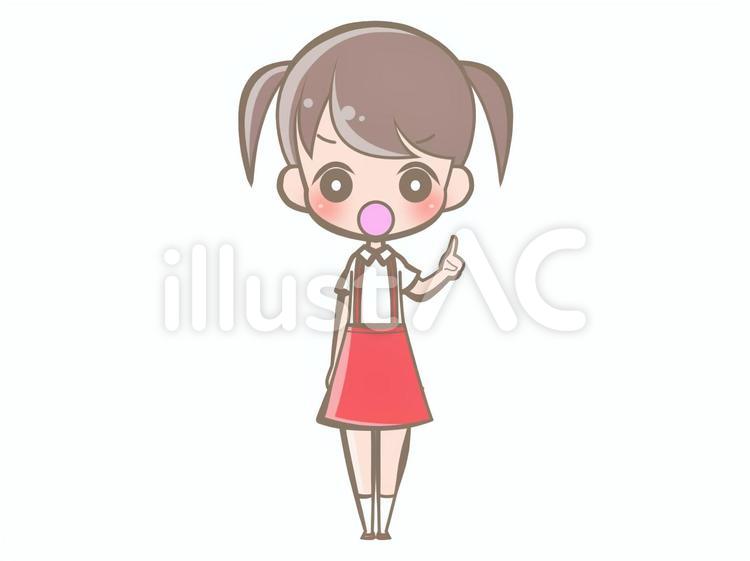 全身-指さす女の子-怒る200630 女の子,怒る,説明のイラスト素材