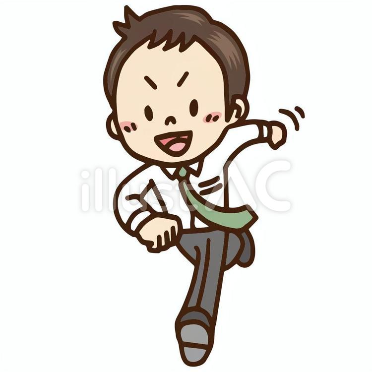 走る会社員 走る,会社員,ビジネスマンのイラスト素材