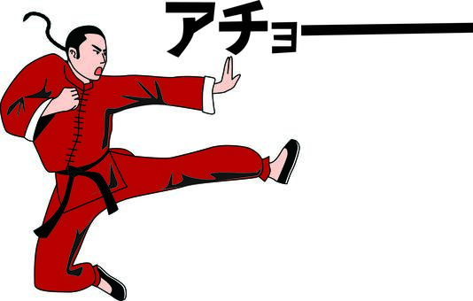 カンフー　　 カンフー,武術,武道家,格闘技,中国,道着,男性,声,文字,線画のイラスト素材