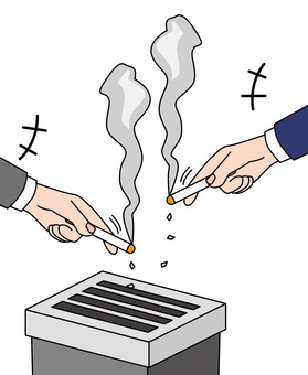 休憩中喫煙所 休憩中,談笑,灰皿,タバコ,手,吸う,人物,二人,設置,場所のイラスト素材