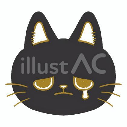 涙を流すネコの表情アイコン