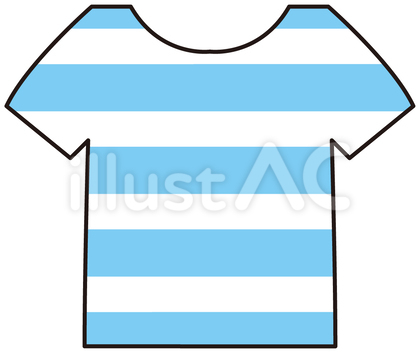 水色ボーダーTシャツ
