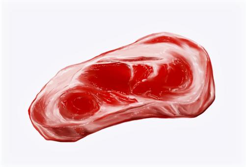 生の牛肉 牛肩ロース,牛肉,生肉,肉,ステーキ,食べ物,食材,切身,イラスト,リアルのイラスト素材