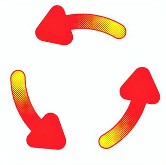 サイクル サイクル,矢印,グラデーション,赤,回る,シンプルのイラスト素材