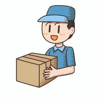 宅配業者のお兄さん 宅配業者のお兄さん 男性,配達員,宅配,制服,段ボール,仕事,サービス,運送のイラスト素材