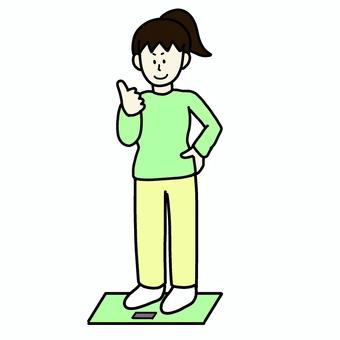 体重計に乗る女性 体重計に乗る女性 女性,人物,シンプル,体重計,ダイエット,健康のイラスト素材