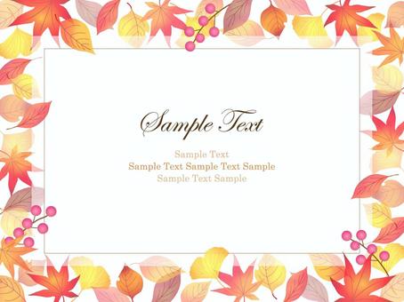 秋、紅葉のフレーム、背景19 紅葉,秋,葉,葉っぱ,フレーム,背景,水彩,手描き,もみじ,イチョウのイラスト素材