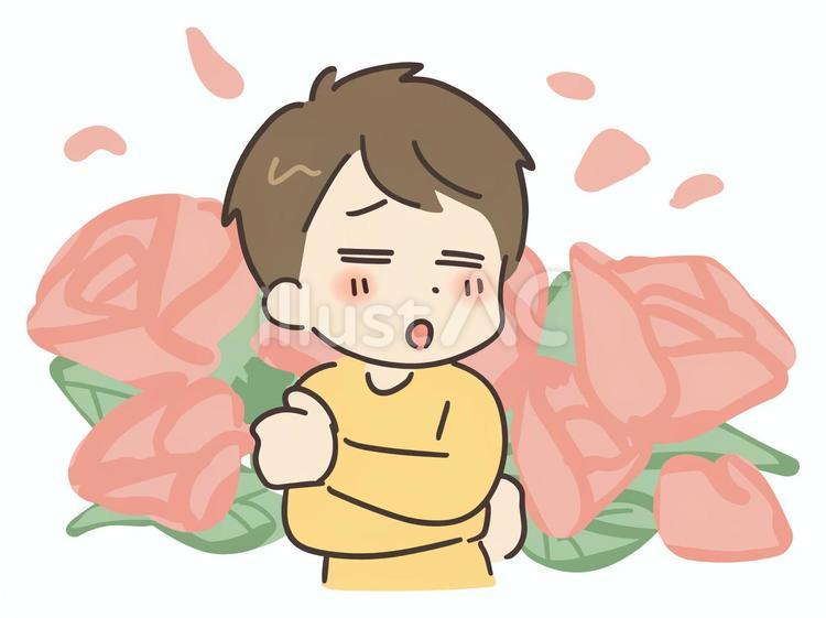 自分を抱きしめるセクシーな表情の若い男性 男性,セクシー,人物のイラスト素材