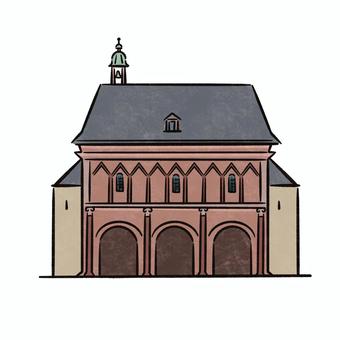 ロルシュ修道院 ロルシュ修道院,ドイツ,世界遺産,文化遺産,手描きイラストのイラスト素材