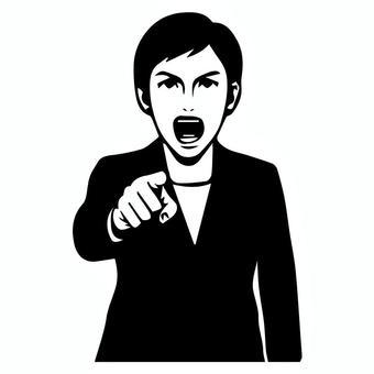 激怒する人：女性政治家Ｂ 怒り,女性,女,政治家,議員,討論,白熱,議論,激論,エスカレートのイラスト素材