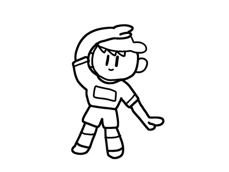 体操 体操,手描き,運動,小学生,男の子のイラスト素材