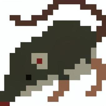 ドット絵のトウキョウトガリネズミです。 ドット絵,ネズミ,シンプル,トガリネズミ,小動物,哺乳類,絶滅危惧種,北海道,野生のイラスト素材