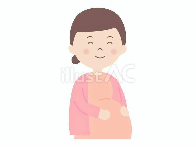 笑顔の妊婦のイラスト 妊婦,妊娠,お母さんのイラスト素材